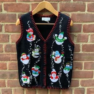 Snowman ugly Christmas vest SZ LG